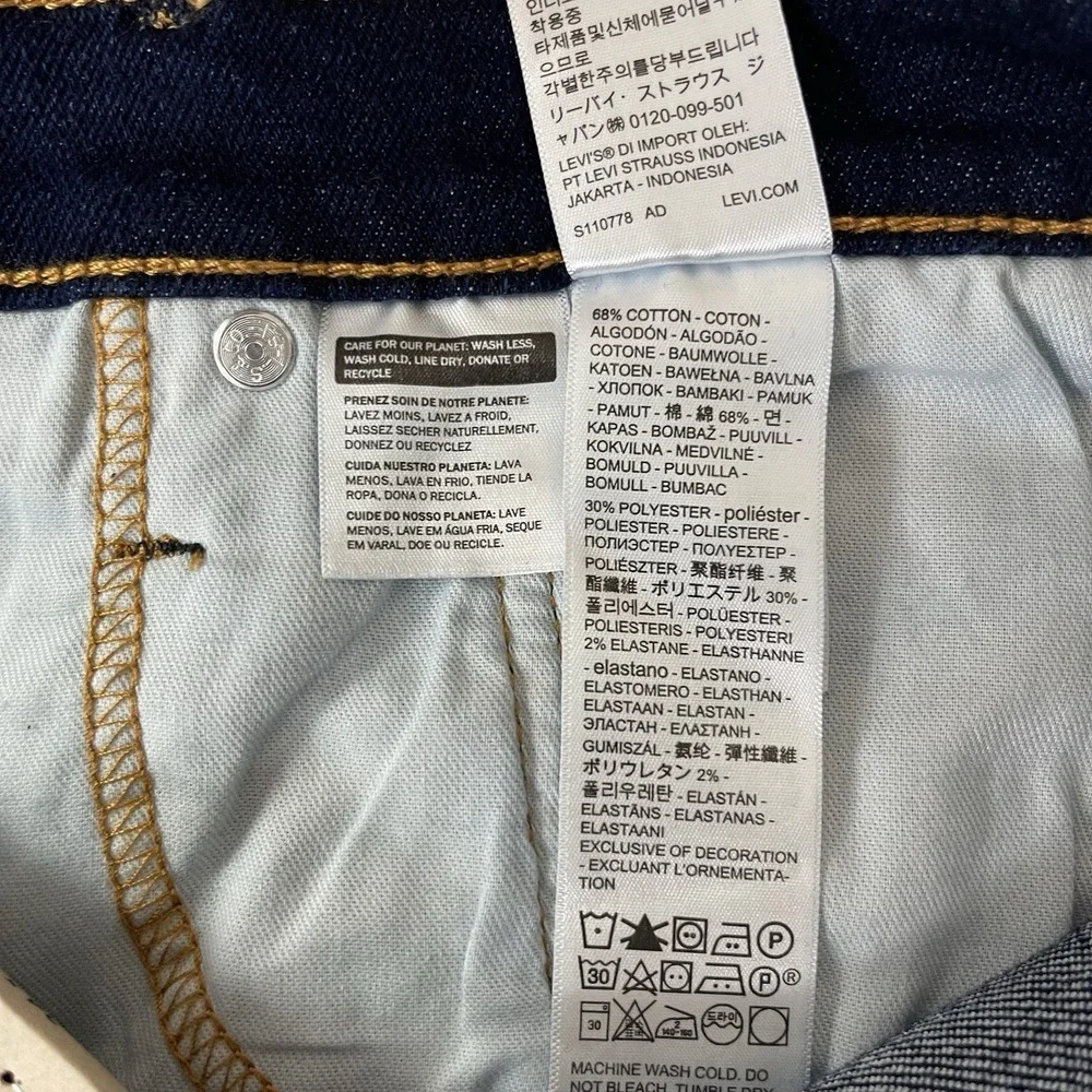 Levis Jeans Mens 34x30 Blue 514 Straight Fit Dark Wash Denim Grunge Cowboy